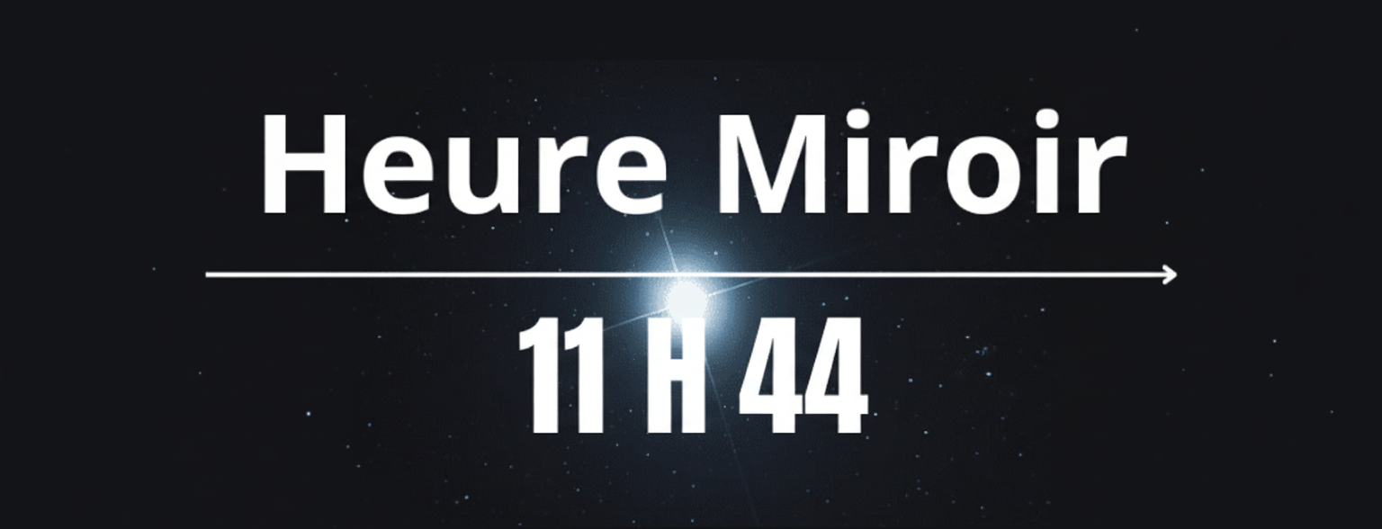 Heure miroir 11h44 avec symboles d'interprétation spirituelle